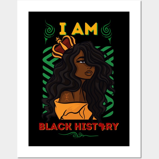 I Am Black History Melanated Queen Wall Art by Hypnotic Highs